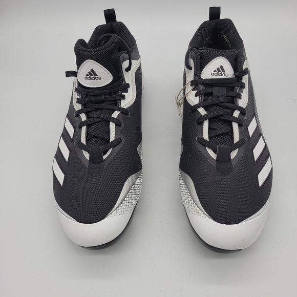 Adidas White Icon 6 Bounce Baseball Cleats Men\'s 14 Shoes Black White NEW main image 6